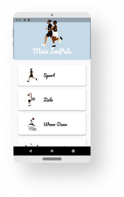 Bild der ImPuls-App auf einem Smartphone