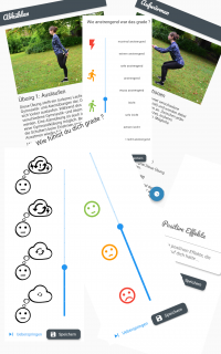 Screenshots der Fragebögen vor, nach und während einer Sporteinheit