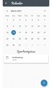 Screenshot des Kalenders